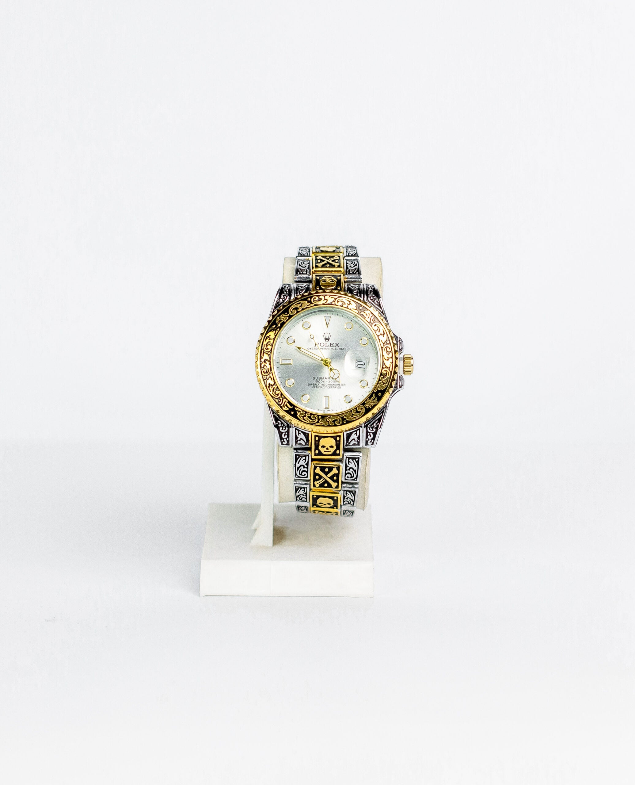 Vintage Ornate Two-Tone Luxury Watch for Men - Precision Quartz Movement