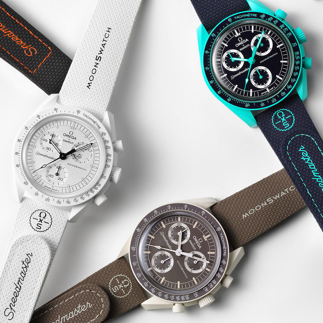 Premium Bioceramic MoonSwatch Collection Black/Grey Rubber Watch Strap Replacement