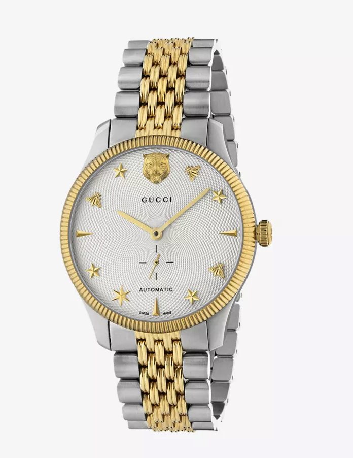 Gucci Women's G-Timeless YA126356 Yellow Gold PVD Stainless Steel Automatic Watch
