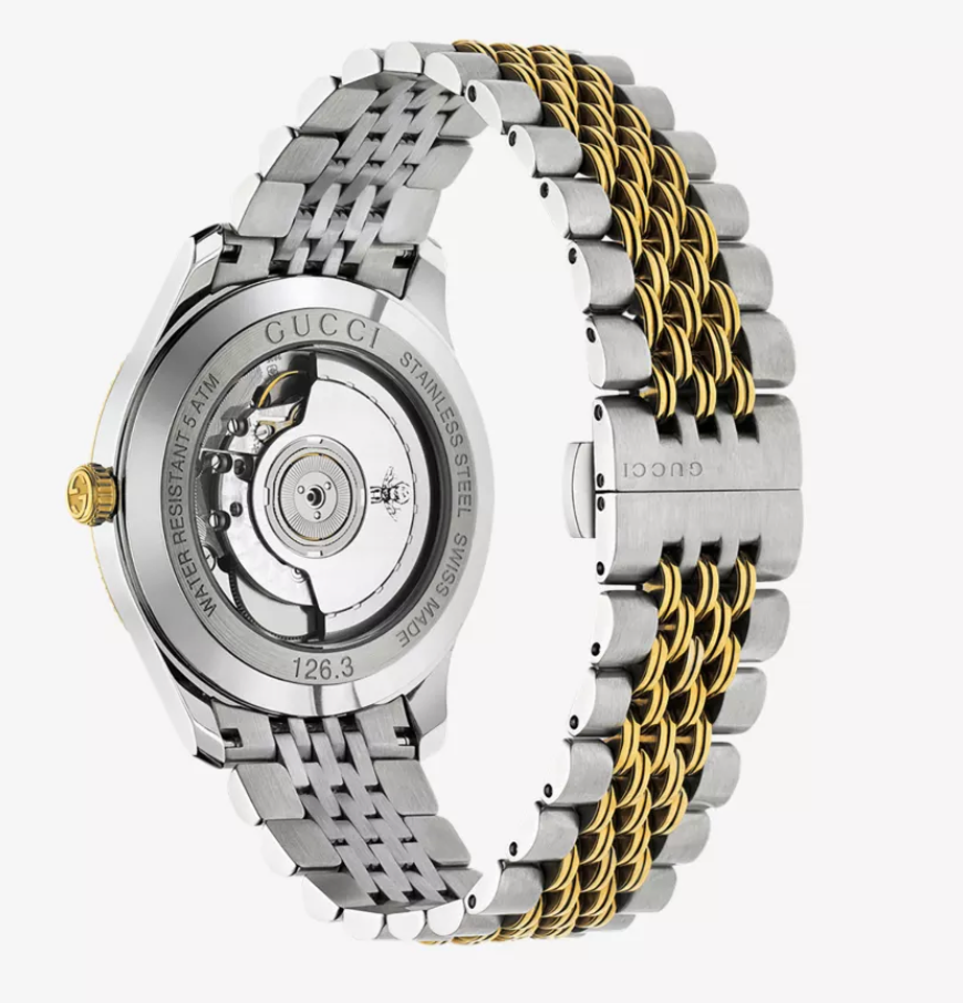 Gucci Women's G-Timeless YA126356 Yellow Gold PVD Stainless Steel Automatic Watch